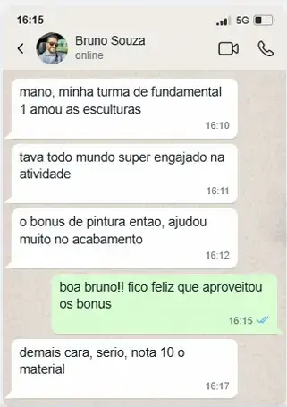 Depoimento de Bruno Souza no WhatsApp